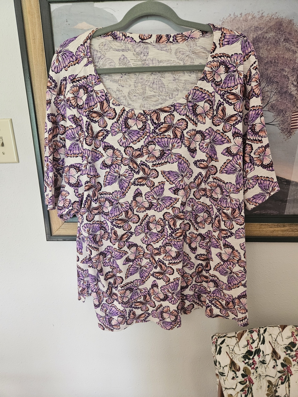 J. Jill Slub Scoop Neck Butterfly Tee Sz 4X